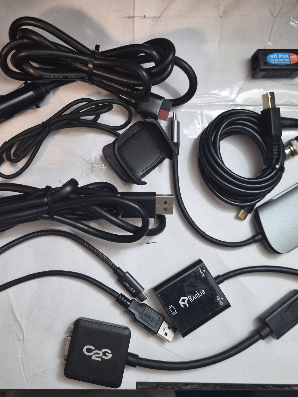 Electronic Cable & Adapter Lot - Bauhn USB-C Hub Rankie Anker C2G